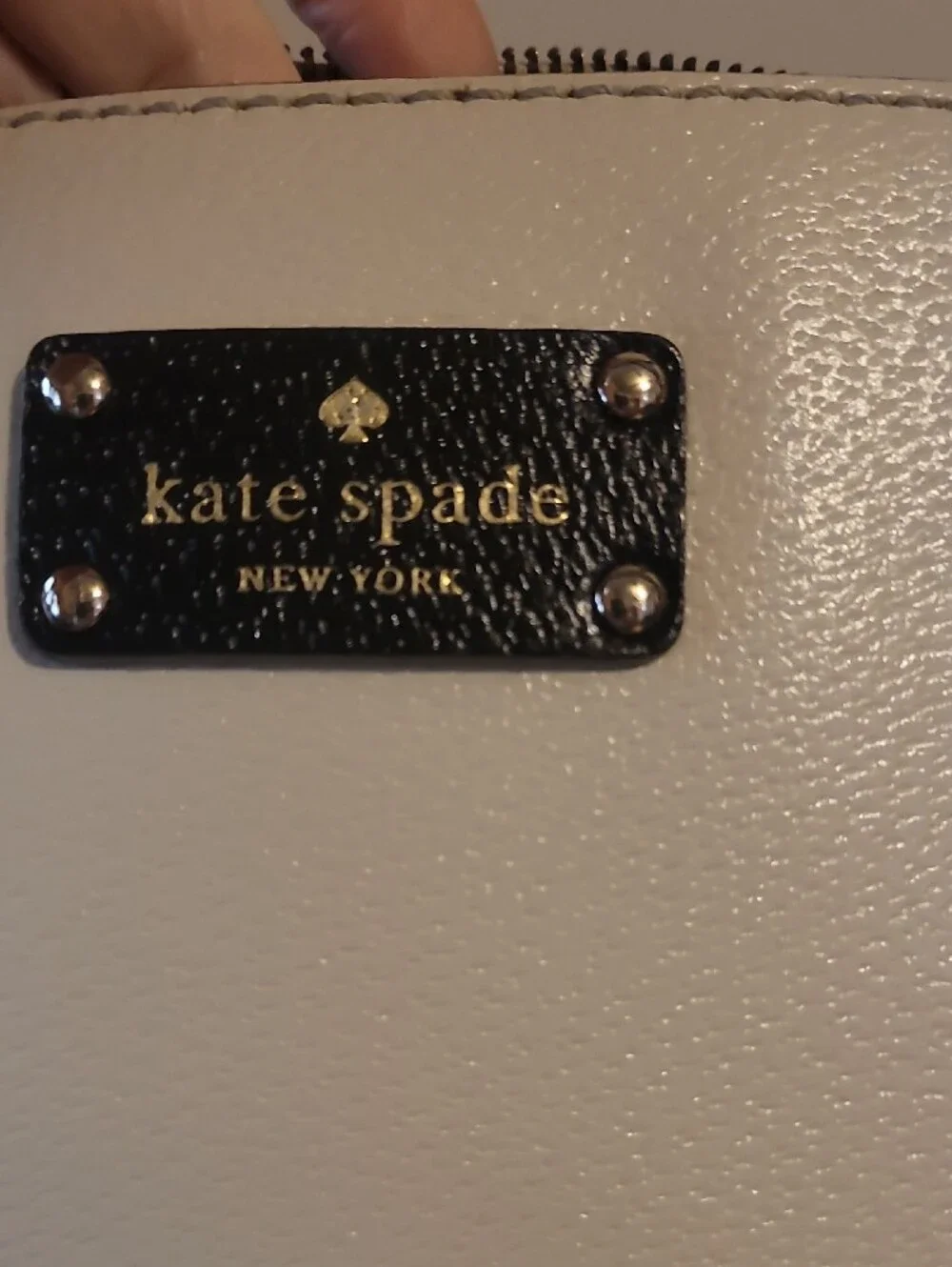 KATE SPADE  Cream and Black Dome Satchel with Dual Handles